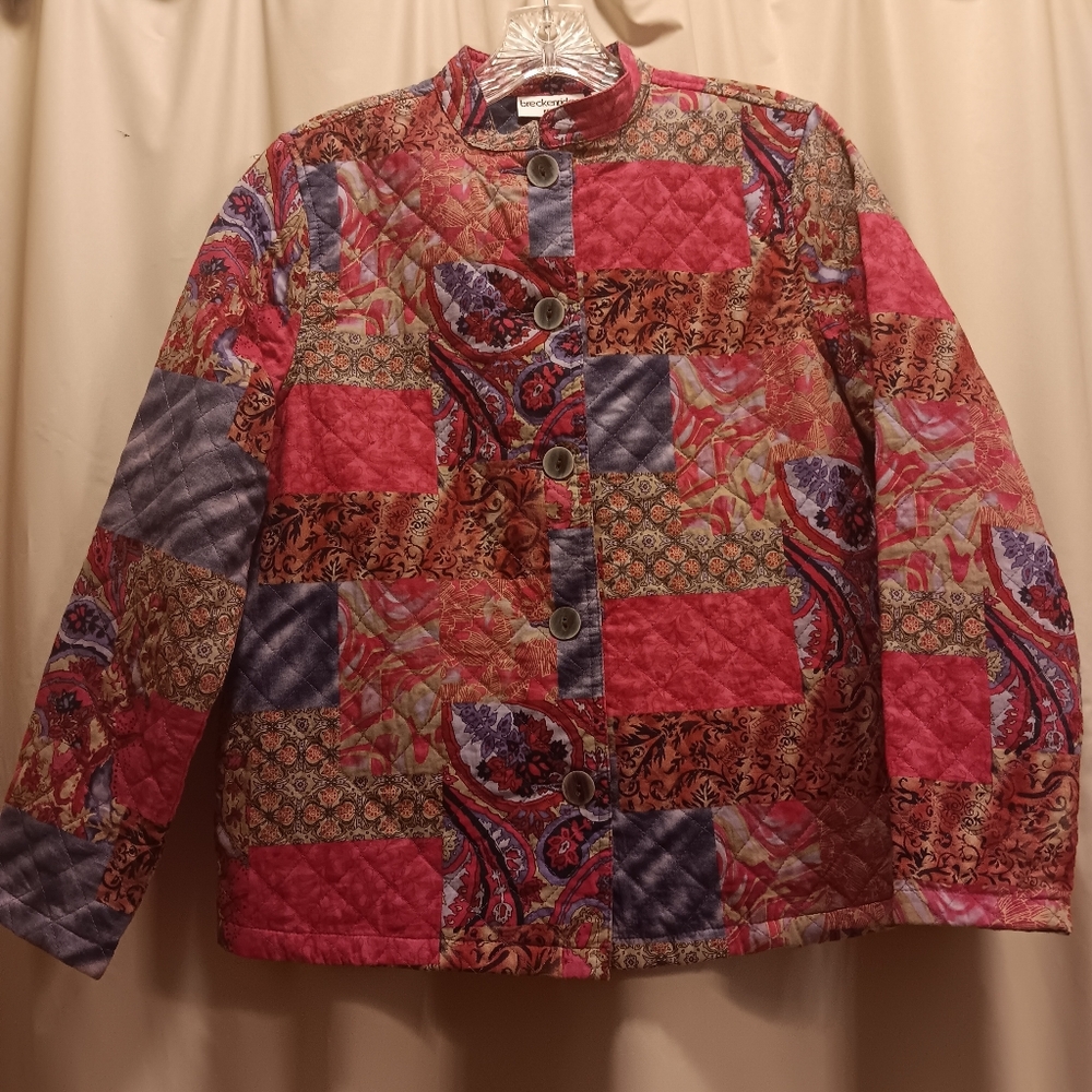 Breckenridge Quilt Lined Paisley Patchwork Jacket. Size Petite Small